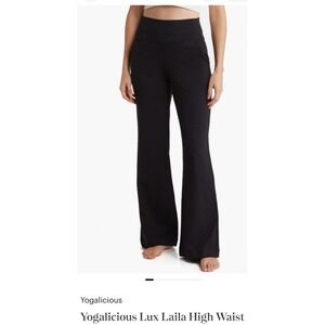 Yogalicious Lux Laila Flare High Waist Black Flared Pants Size M